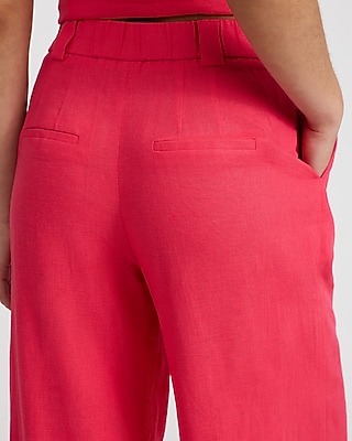 Linen-Blend High Waisted Relaxed Trouser