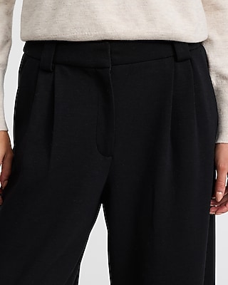 Textured High Waisted Relaxed Trouser
