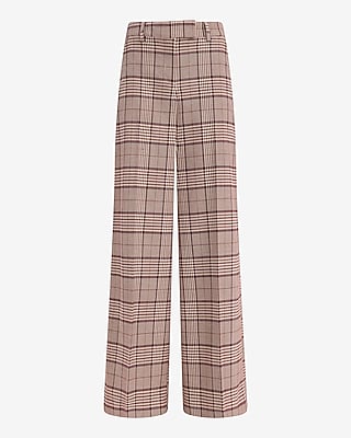 Editor Plaid Mid Rise Wide Leg Pant