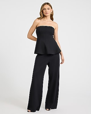 Pull-on Signature Ponte High Waisted Wide Leg Pant