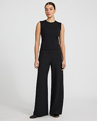 Pull-on Signature Ponte High Waisted Wide Leg Pant