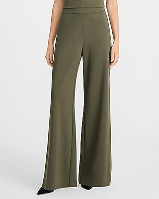 Pull-on Signature Ponte High Waisted Wide Leg Pant