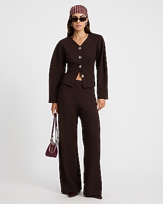 Pull-on High Waisted Wide Leg Pant In Signature Ponte