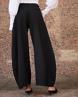 High Waisted Knit Barrel Pull On Pant
