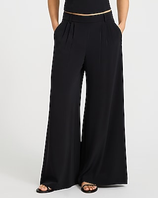 Luxe Stretch High Waisted Extreme Wide Leg Trouser