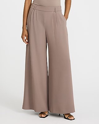 Luxe Stretch High Waisted Ultra Wide Leg Trouser