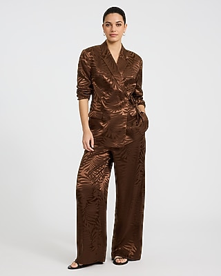 Textured Printed Jacquard High Waisted Relaxed Trouser - image 5