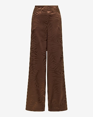 Textured Printed Jacquard High Waisted Relaxed Trouser - image 4