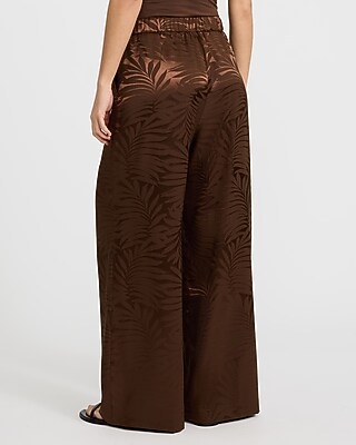 Textured Printed Jacquard High Waisted Relaxed Trouser - image 3