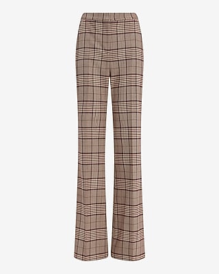 Editor Plaid High Waisted Flare Trouser