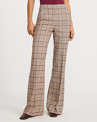 Editor Plaid High Waisted Flare Trouser