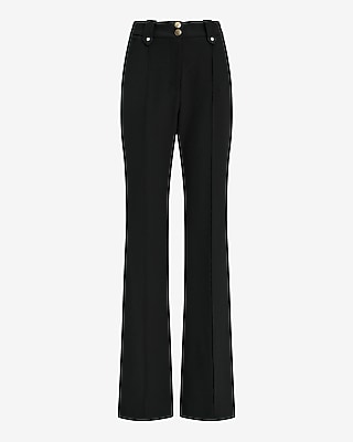 Editor High Waisted Pintuck Flare Trouser Studio Stretch Twill