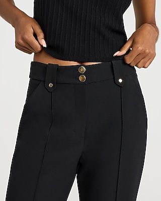 Editor High Waisted Pintuck Flare Trouser Studio Stretch Twill