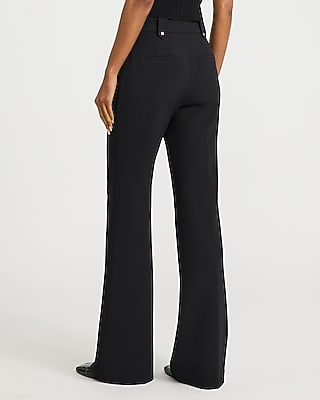 Editor High Waisted Pintuck Flare Trouser Studio Stretch Twill