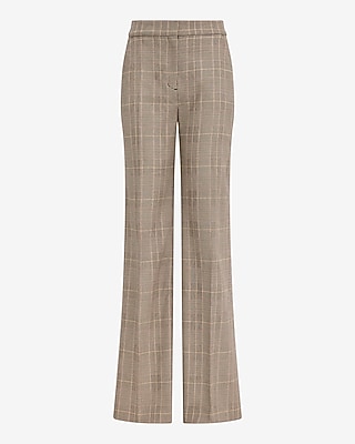 Editor High Waisted Plaid Flare Trouser