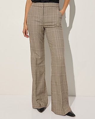Editor High Waisted Plaid Flare Trouser