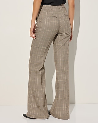 Editor High Waisted Plaid Flare Trouser
