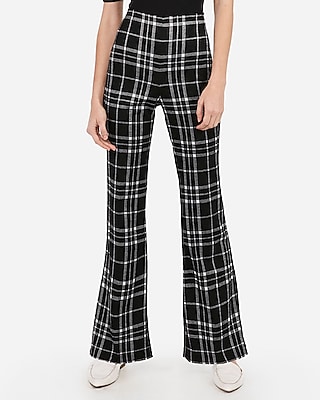 high rise checkered pants