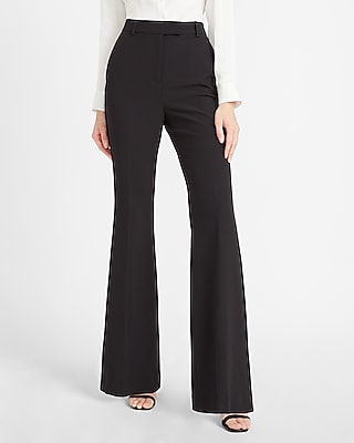 high waisted black flare dress pants