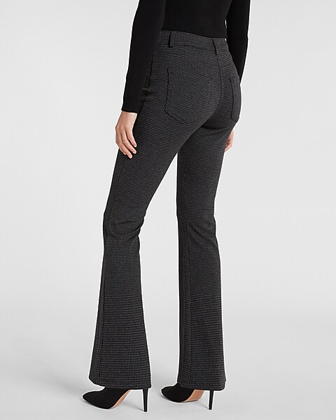 High Waisted Houndstooth Flare Pant