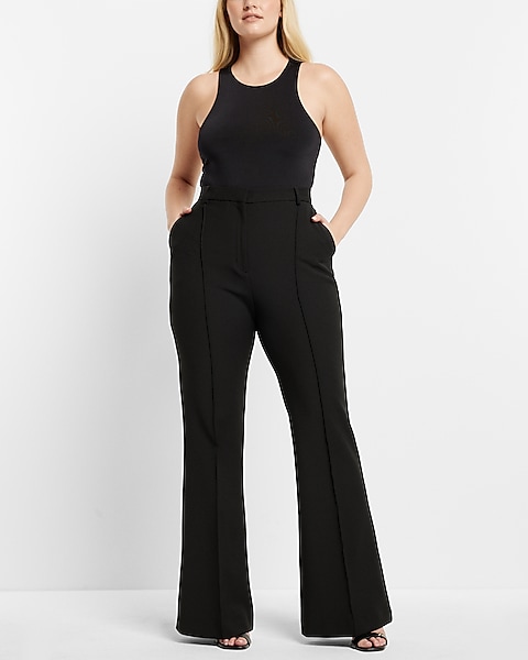 Express  High Waisted Seamed Bootcut Pant in Espresso Brown