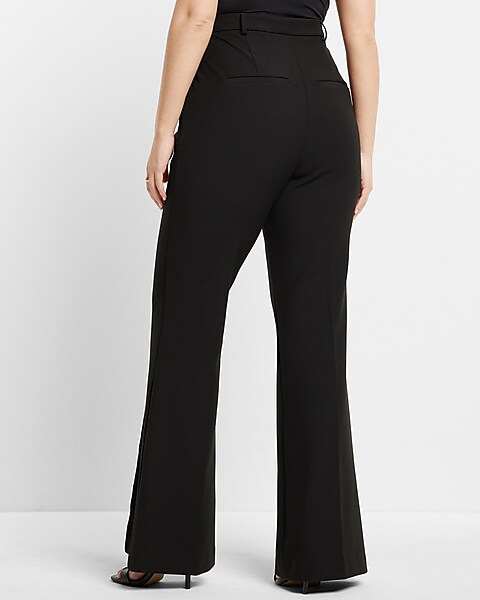Express  Super High Waisted Novelty Button Trouser Pant in Pitch