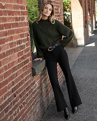 black bell bottom dress pants