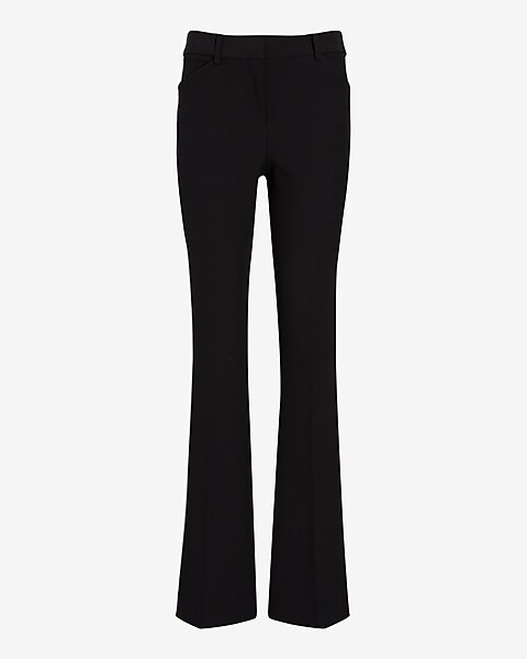 Express, High Waisted Black Curvy Flare Pant in Pitch Black