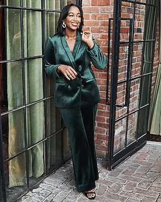 Editor Super High Waisted Velvet Flare Trouser Pant | Express