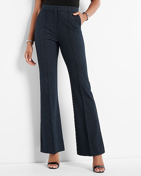 Express Studio Stretch Wide Waistband Flare Editor Pant, $79, Express