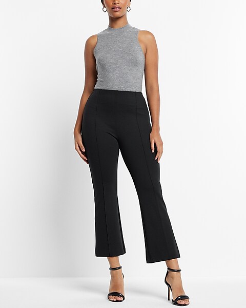 Columnist High Waisted Front Seam Cropped Flare Pant