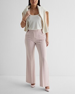 Super High Waisted Pintuck Flare Trouser Pant