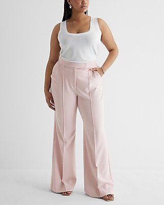 Super High Waisted Pintuck Flare Trouser Pant