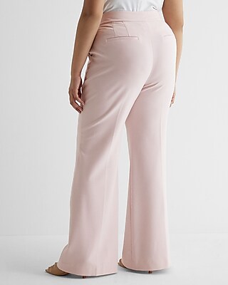 Super High Waisted Pintuck Flare Trouser Pant