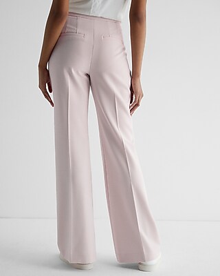 Super High Waisted Pintuck Flare Trouser Pant
