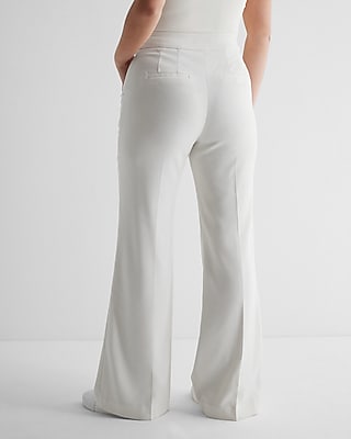 Super High Waisted Pintuck Flare Trouser Pant | Express