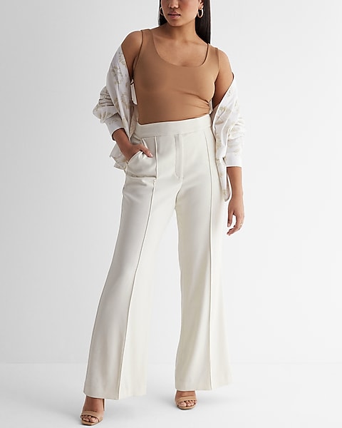 Super High Waisted Pintuck Flare Trouser Pant | Express Super High Waisted Pintuck Flare Trouser Pant | Express