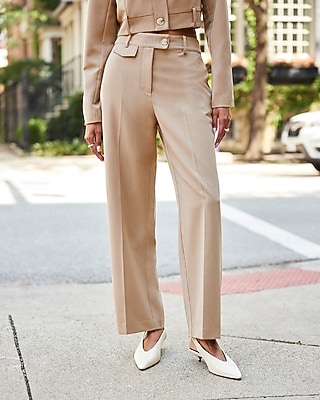 High Waisted Pocket Waistband Straight Trouser