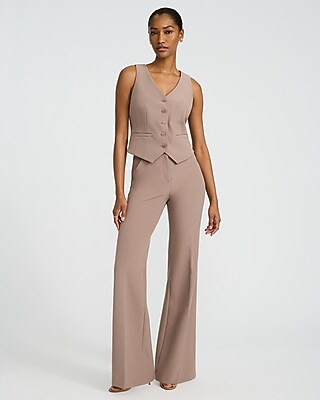 Editor Studio Stretch Twill High Waisted Flare Trouser | Express