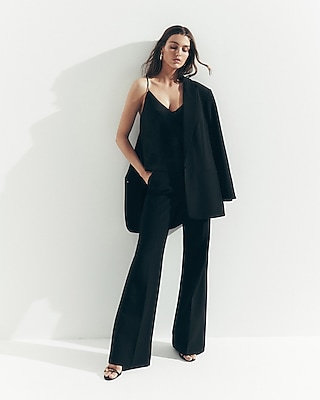 Editor High Waisted Pinstripe Trouser Flare Pant