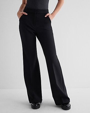 Womens Formal Pants Ribbed High Waisted Suit Pants Business Casual