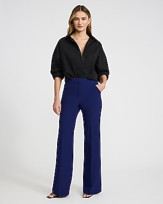 Editor Studio Stretch Twill High Waisted Flare Trouser-Soft Beige - image 4