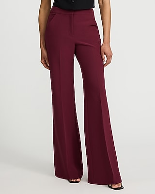 Women's Red High Waisted Dress Pants - Express