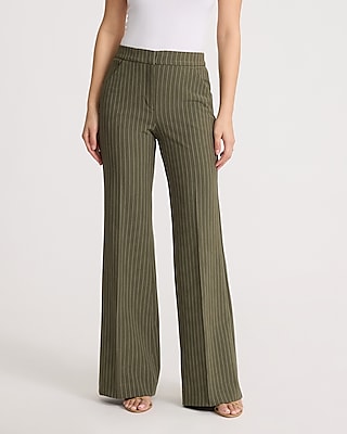 Editor High Waisted Pinstripe Trouser Flare Pant