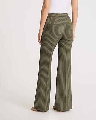 Editor High Waisted Pinstripe Trouser Flare Pant