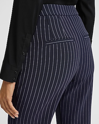 Editor Studio Stretch Twill High Waisted Pinstripe Flare Trouser