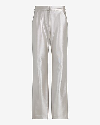 Editor High Waisted Metallic Trouser Flare Pant