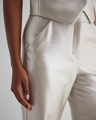 Editor High Waisted Metallic Trouser Flare Pant