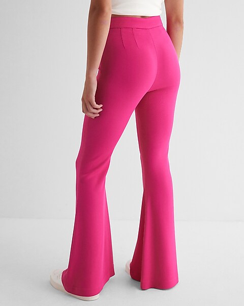 Flare cotton pants  Outfits with leggings, Hot pink outfit, Flare
