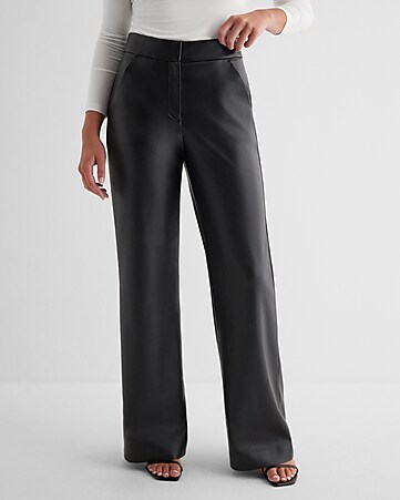 Women's Pull On High Rise Black Flared Pants - Workwear Black Flared Pants  – Moda Xpress